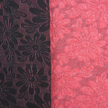 仿羊毛提花双面布针织纬编涤氨纶粘胶仿兔毛黑底提花双面起泡泡布