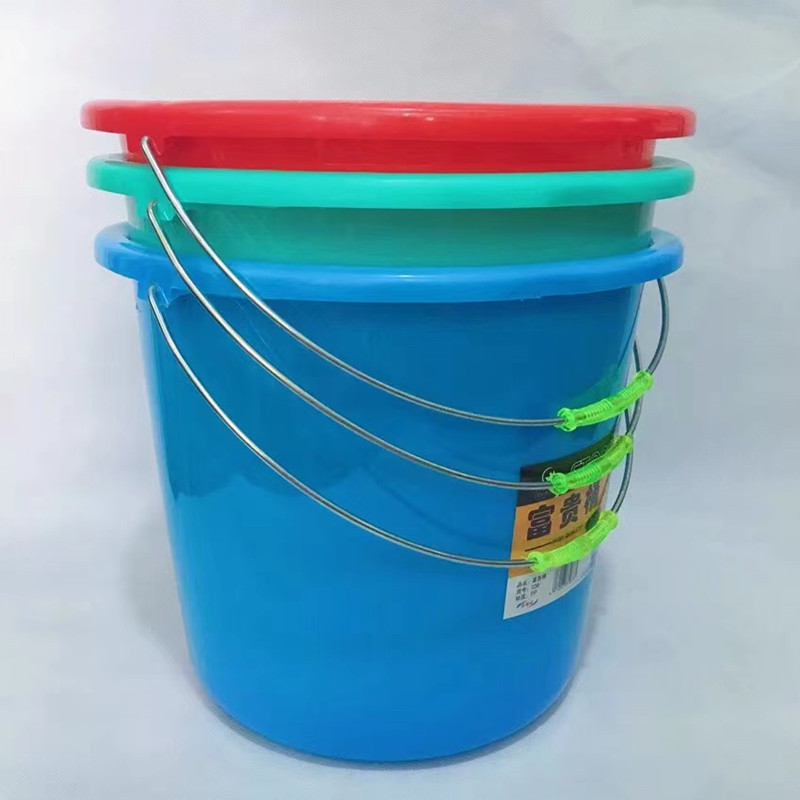 家用加厚塑料水桶钢化手提塑料桶带盖学校塑料桶大水桶圆桶食品桶