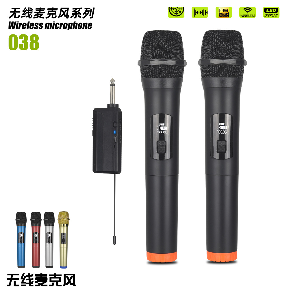 038无线麦克风mic户外导游直播k歌话筒跨境电商外贸爆款家庭ktv