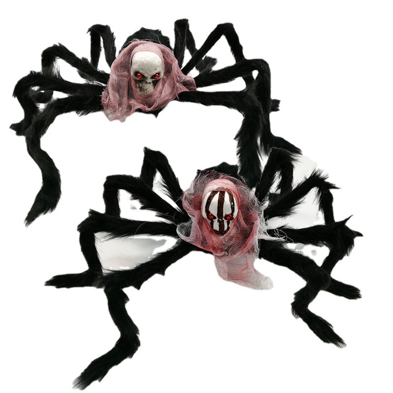 Halloween Big Spider Halloween Decorations Horror Props Simulation Skull Big Spider Plush Spider Toy