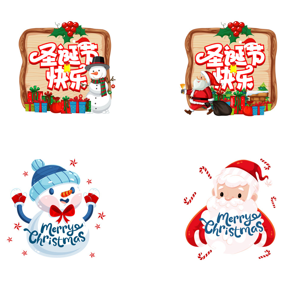 Christmas Window Stickers Christmas Stickers Santa Claus Snowman Christmas Decorations Static Sticker Glass Sticker