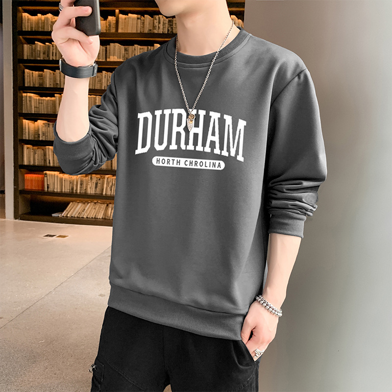 2023 Autumn and Winter New Brushed Hoody Men's Clothing Trendy Men Sweatshirt Long Sleeve T-shirt Versatile Casual round Neck Pullover