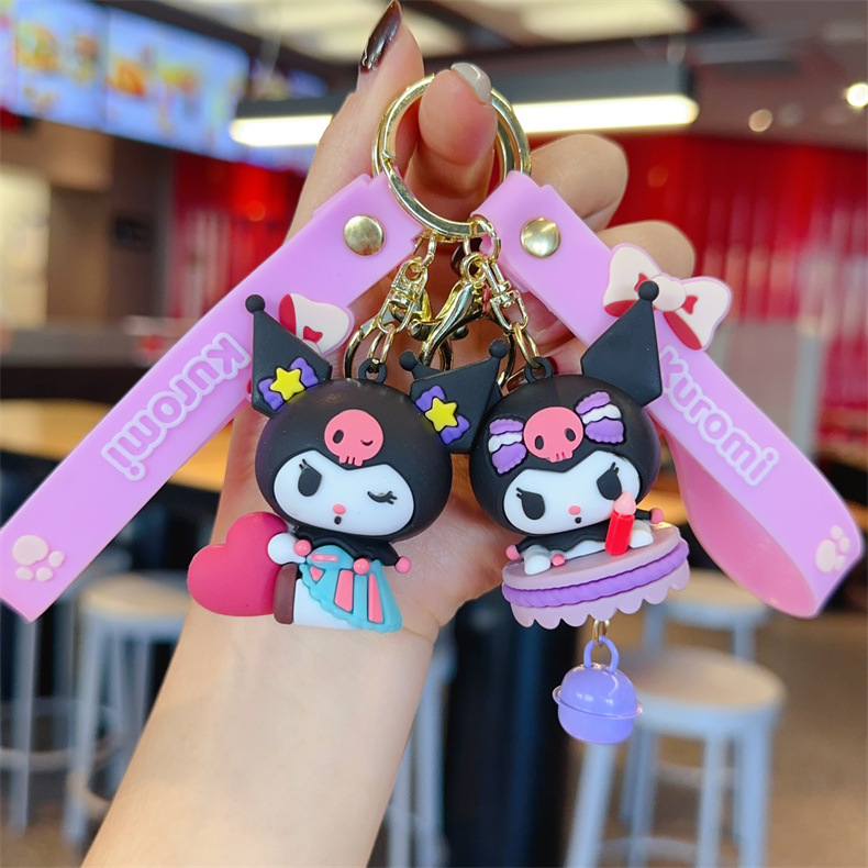 Sanrio Clow M Keychain Automobile Hanging Ornament Cute Girl Gift Couple Bags Key Ring Pendants Wholesale