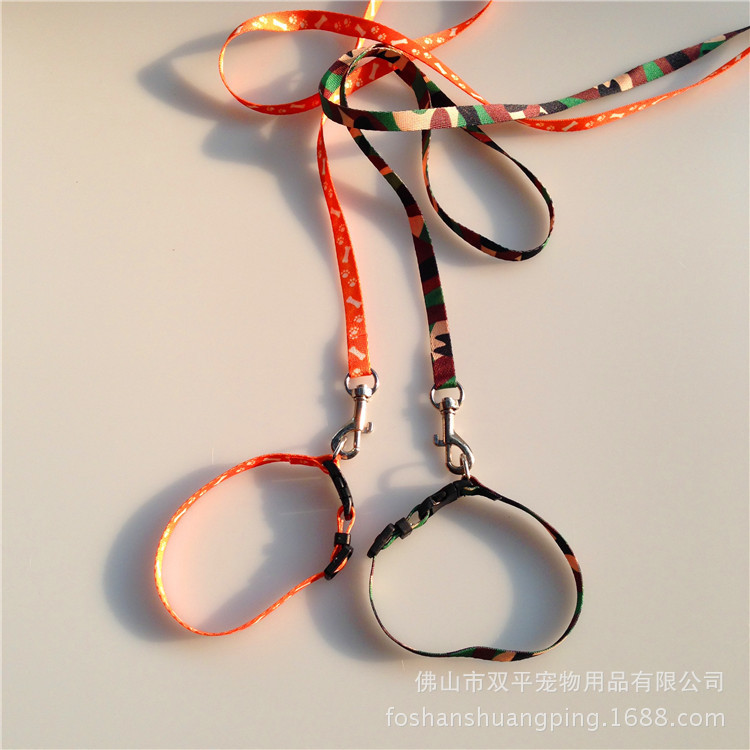 宠物用品狗绳批发涤纶印花项圈牵引绳套装大中小型狗链子-阿里巴巴