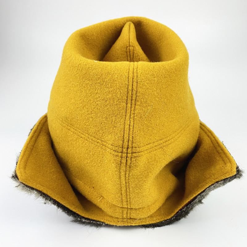 佛教喇嘛帽子呢料帽加厚加毛冬帽僧帽出家人僧帽