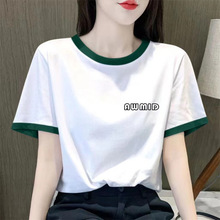新款2023夏季御姐风私服名媛雪尼尔圆领宽松型女式T恤代理加盟