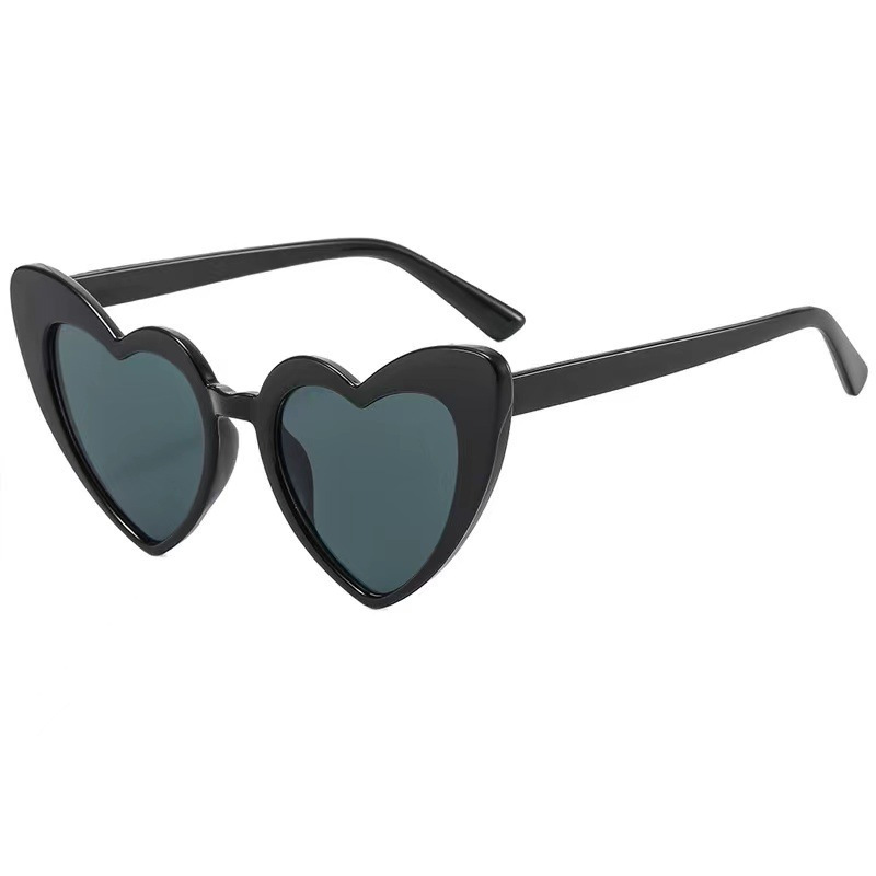 European and American Style Heart-Shaped Sunglasses Cross-Border Personality Trend Sun-Resistant Sunglasses Female Cute Heart Shape Concave Shape Sunglasses