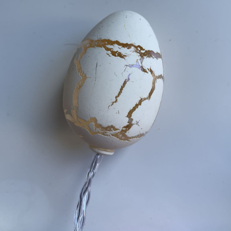 Amazon New Led Crack Color Egg Lighting Chain Holiday Ornamental Festoon Lamp Easter Crack Egg Battery Box