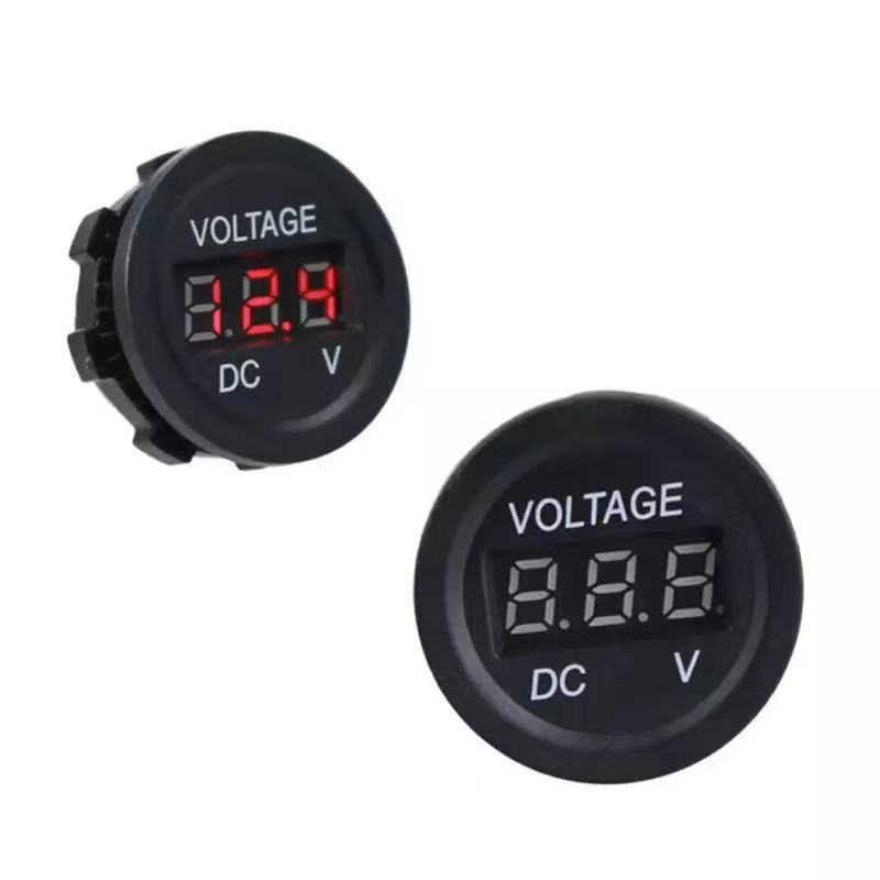 摩托车改装汽车直流led数显高精度电动车电瓶12v电压表-阿里巴巴
