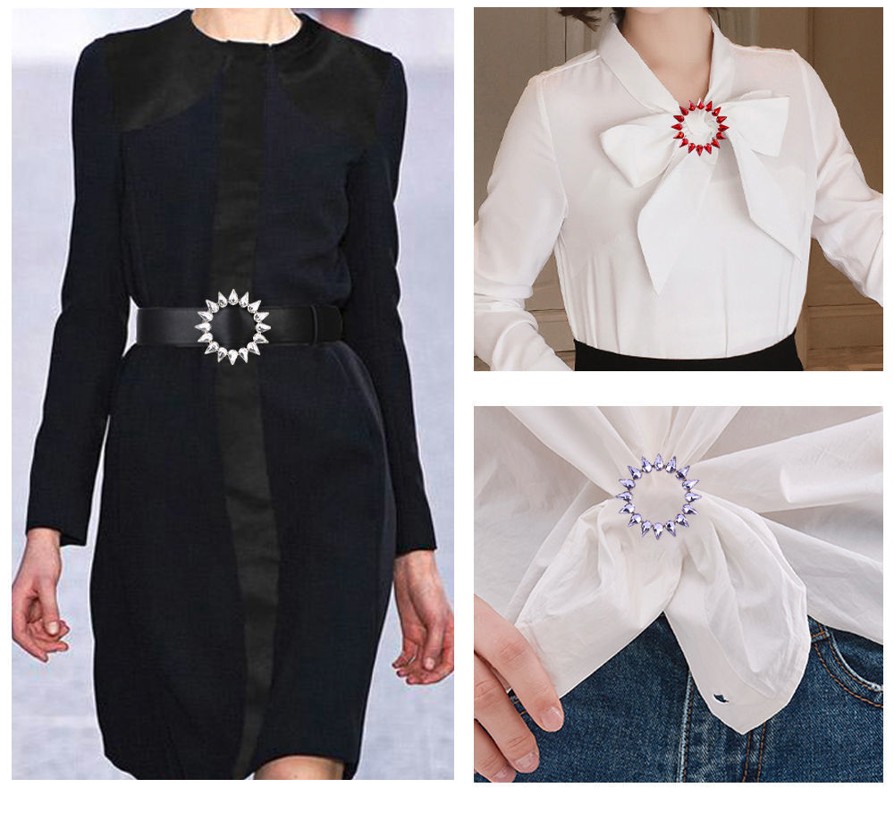 衬衫t恤衣角打结扣固定衣服装饰扣多用扣收腰扣丝巾扣下摆环扣