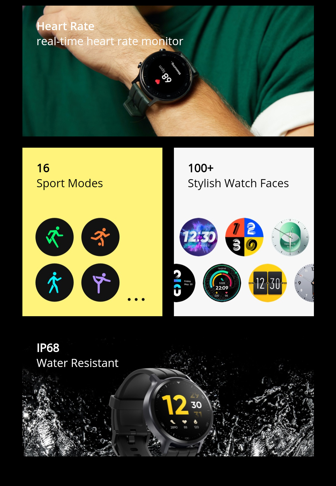 realme watch s防水运动智能手表 真我手表国际版 香港代发