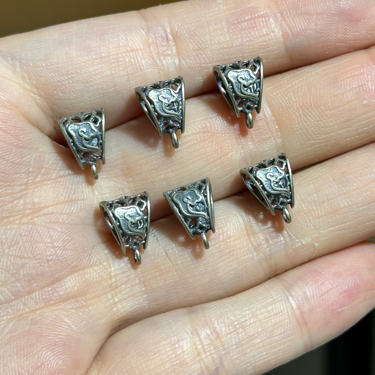 山西老银祥云项链扣头三七银百分之三十含银量diy文玩饰品配件