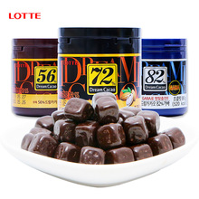 韩国进口食品乐天梦黑巧克力豆72%56%82%罐装86g网红糖果过节送礼
