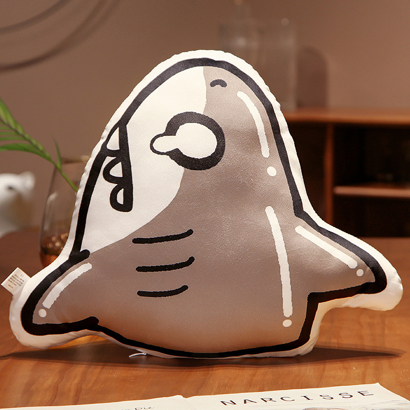 沙雕鲨鱼抱枕车载枕鲨币鲨瓜毛绒腰靠垫搞怪礼物整蛊午睡枕沙发垫