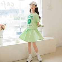 童装女童套装T恤裙子两件套 2024夏装韩版女孩衣服中大童运动套装