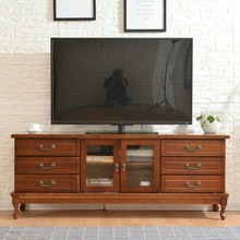 3r欧式实木电视柜客厅卧室柜简约中式小户型轻奢落地款一体收纳地
