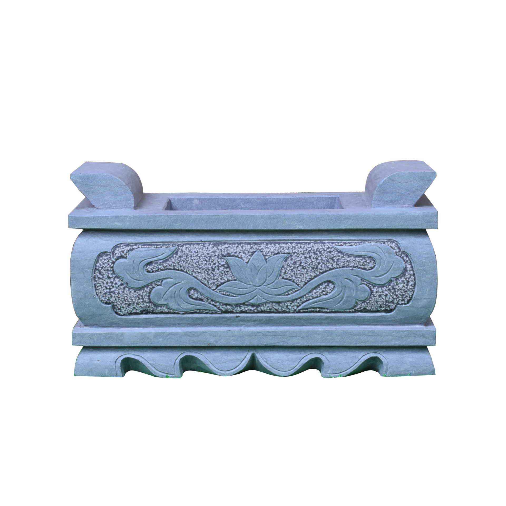 天然石香炉石材石雕汉白玉大理青石墓地祭祀供奉花瓶狮子室外家用