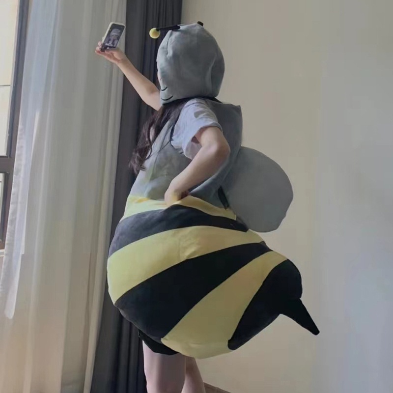 小蜜蜂玩偶服装人偶鲨bee套装鲨鱼衣服儿童款夏天恐龙出气服成人
