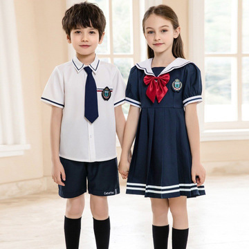 校服套装中小学生夏季班服英伦风儿童合唱表演演出服幼儿园园服