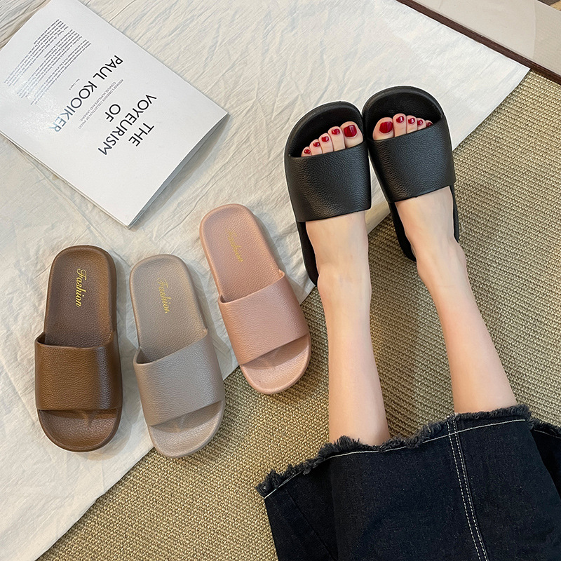 new pvc mild luxury retro slippers female summer interior home bathroom fashion soft bottom comfortable outdoor couples sandals