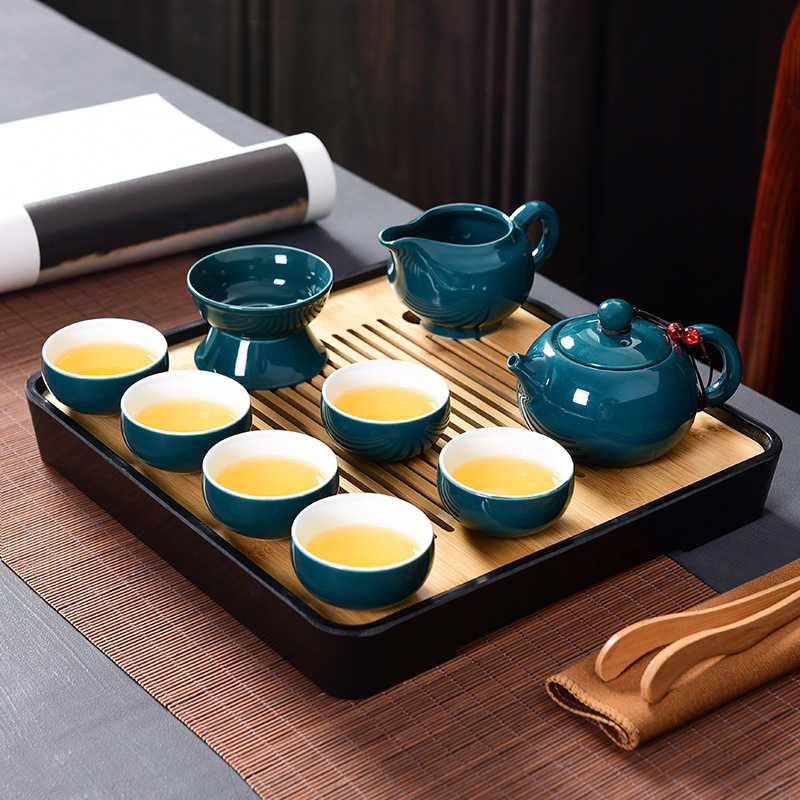 小户型茶具套装宿舍简约便捷带茶盘储水迷你家用小型精致临时泡茶