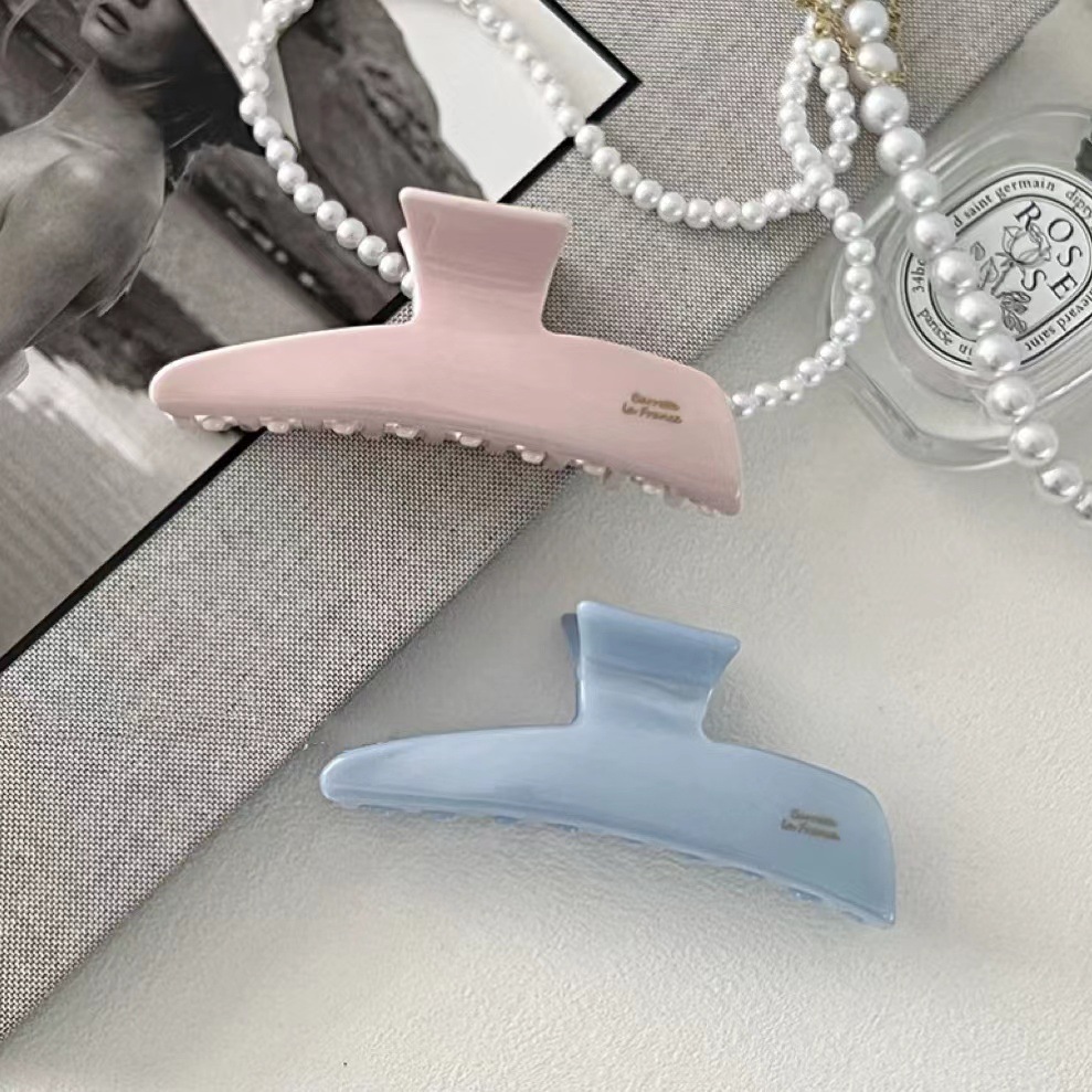 Super Fairy French Acetate Shark Clip High-Grade INS Style Jelly Sense Grip Simple Retro Hair Clip Hair Accessories for Women