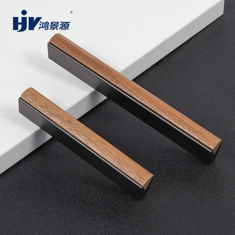 一字型轻奢原木高定衣柜门拉手橱柜抽屉实木把手手家具五金配件