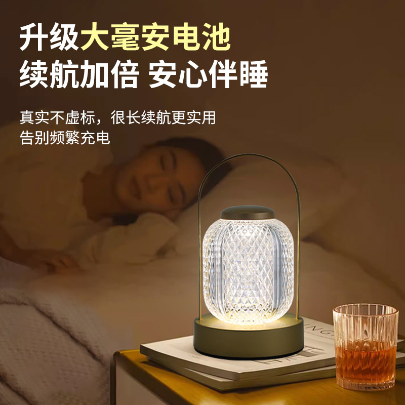 Led Rechargeable Touch Eye Protection Table Lamp Small Night Lamp Household Stall Dormitory Bedside Desktop Outdoor Portable Camping Lantern