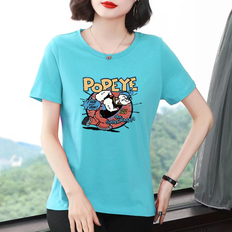 纯棉t恤女短袖上衣妈妈夏装2022新款韩版宽松百搭衣服大码体恤潮