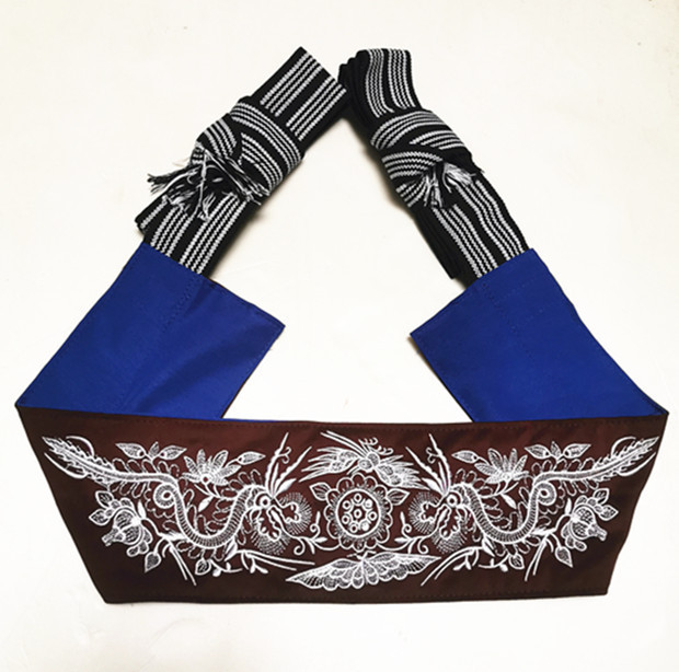 云贵川传统老式背带婴儿背袋后背刺绣外出登山学步带夏天凉快新款