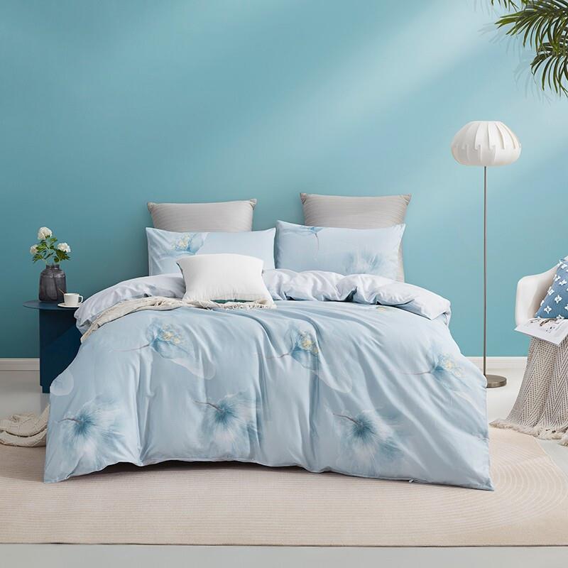 罗莱家纺luolai 浮生墨香全棉床上四件套被套被罩双人床上用品