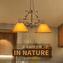 美式复古双头餐厅吊灯 创意工业风酒吧咖啡厅吧台树脂鹿角餐吊灯