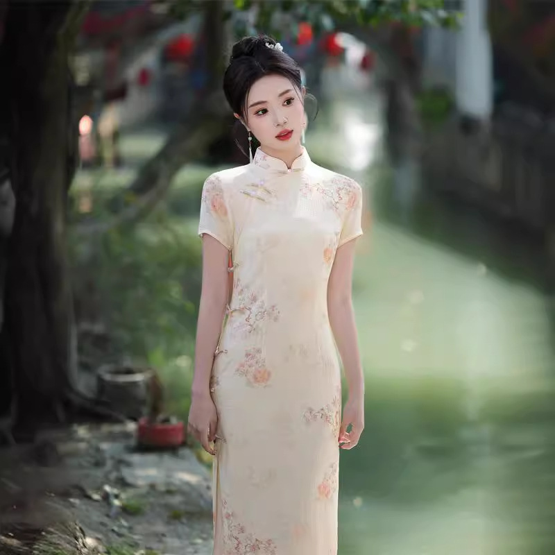 春夏新款【花神】中国风改良旗袍年轻气质日常连衣裙-阿里巴巴