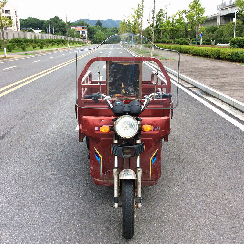 摩托车前挡风板电动三轮车挡风玻璃加大加宽护手防风罩高清挡雨板