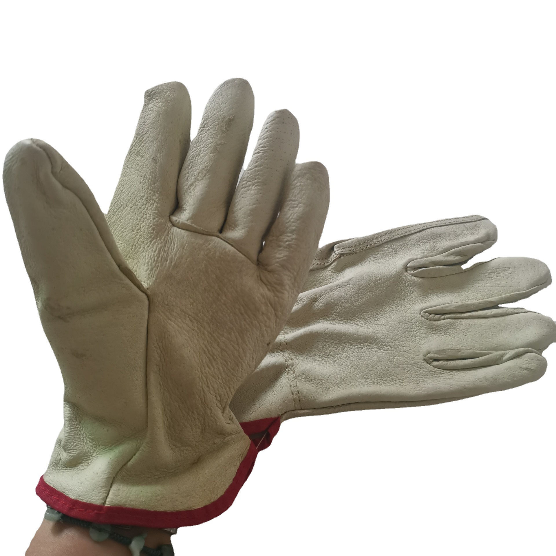 猪皮手套司机电焊防静电猪头层短全皮机械师维修叉车驾驶劳保工作