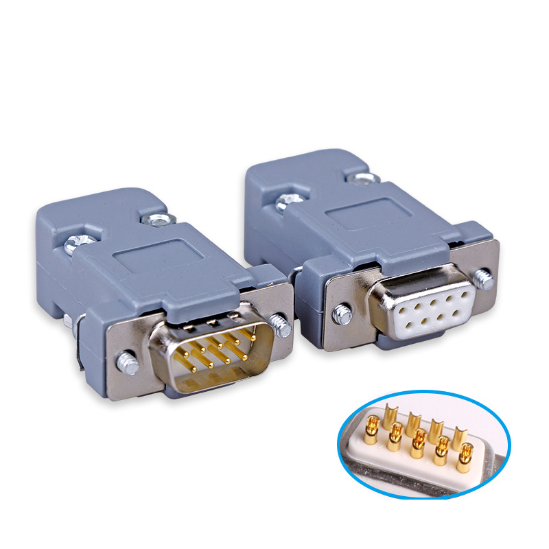 新店db9 9针232串口头db9接头rs232插头焊线头plc485公头母头