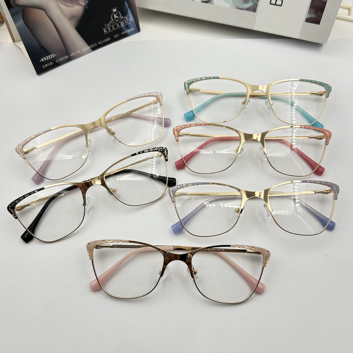 欧美时尚猫眼跨境防蓝光眼镜框女印花镜框新款个性外贸潮流眼镜