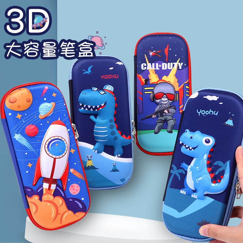 cartoon eva pencil bag 3 dstereo pencil box anti-pressure anti-fall korean style elementary school student relief stationery box factory wholesale