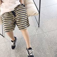 韩版夏季男童五分裤棉柔软条纹裤子儿童短裤薄款休闲男童短裤洋气