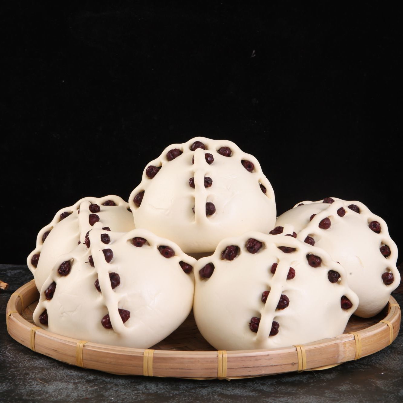 胶东红枣花饽饽山东特产花样大馒头纯手工老面馍批发回弹解压传统