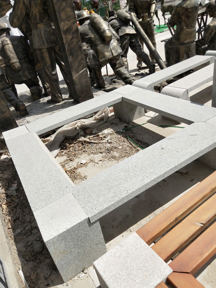 石雕树池花岗岩款到发货光面石材灰色公园大理石树池坐凳厂家现货