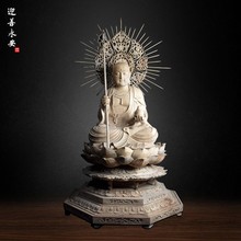 地藏王菩萨木雕佛像家用佛堂供奉地藏王佛像摆件樟木白胚厂家直销
