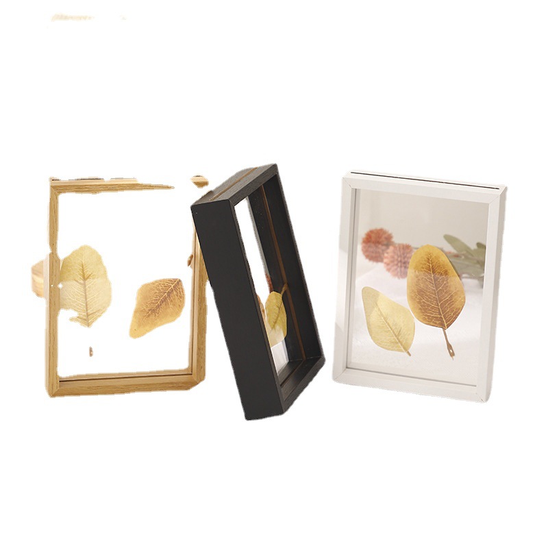 Nordic Retro Double-Sided Plug Acrylic Photo Frame Creative Transparent Double-Sided Glass Table-Top Wall Hangings Display Photo Frame Wholesale