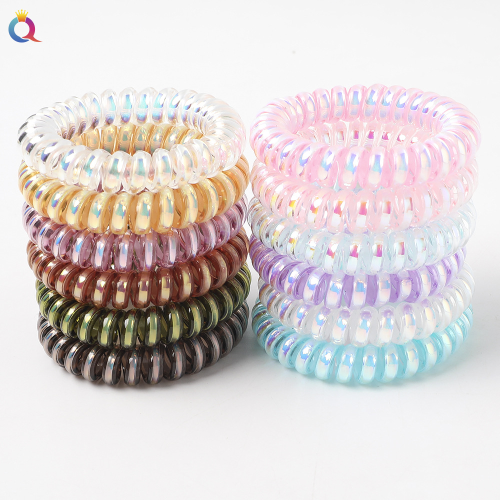 Qiyue Europe and America Cross Border Frosted and Matte Phone Line Hair Ring Women's Rubber Band High Elastic Hair Bands Hair Rope Wholesale