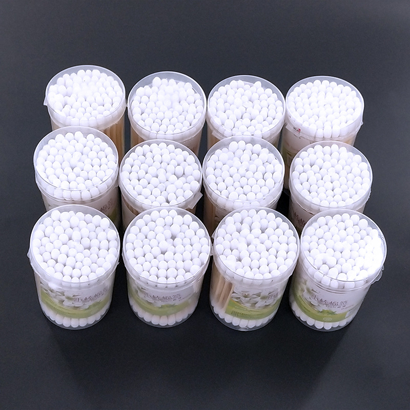 1 Yuan round Barrel Cotton Swab Disposable Double-Headed Daily Swabs Boxed Cotton Swab 1 Yuan 2 Yuan Department Store Wholesale