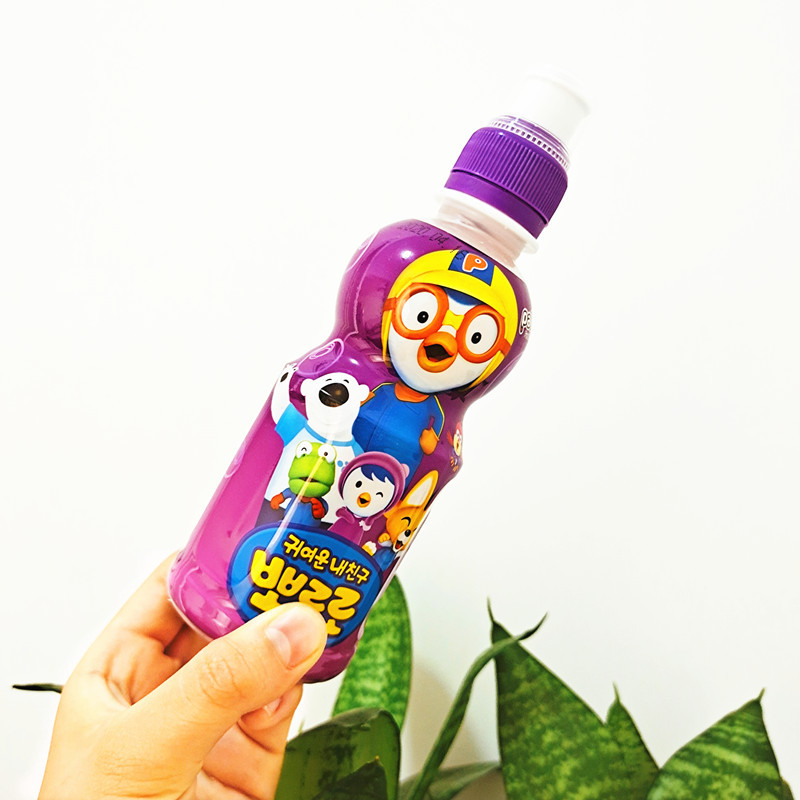 韩国儿童饮料pororo啵乐乐葡萄芒果苹果果汁整箱24瓶网红饮品