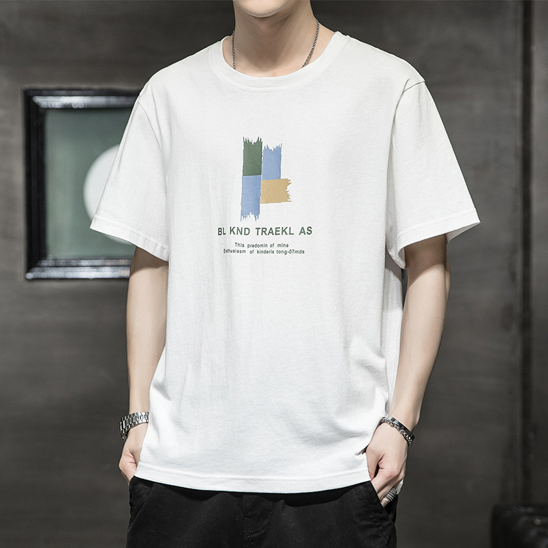 Cotton Short Sleeve Menswear Undershirt T-shirt Men's Simplicity 100.00kg Loose Half Sleeve Korean Casual 2023 Summer Fashion