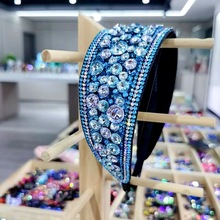 涵筱饰品设计师款发箍水晶满圈防滑齿宽边高端手工原创工厂女高端