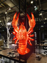 招牌门头装饰品灯箱玻璃钢海螃蟹龙虾雕塑模型摆件鲜生蚝发光