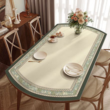 美式皮革桌垫复古氛围感桌布防水防油餐桌垫隔热免洗椭圆形书桌垫